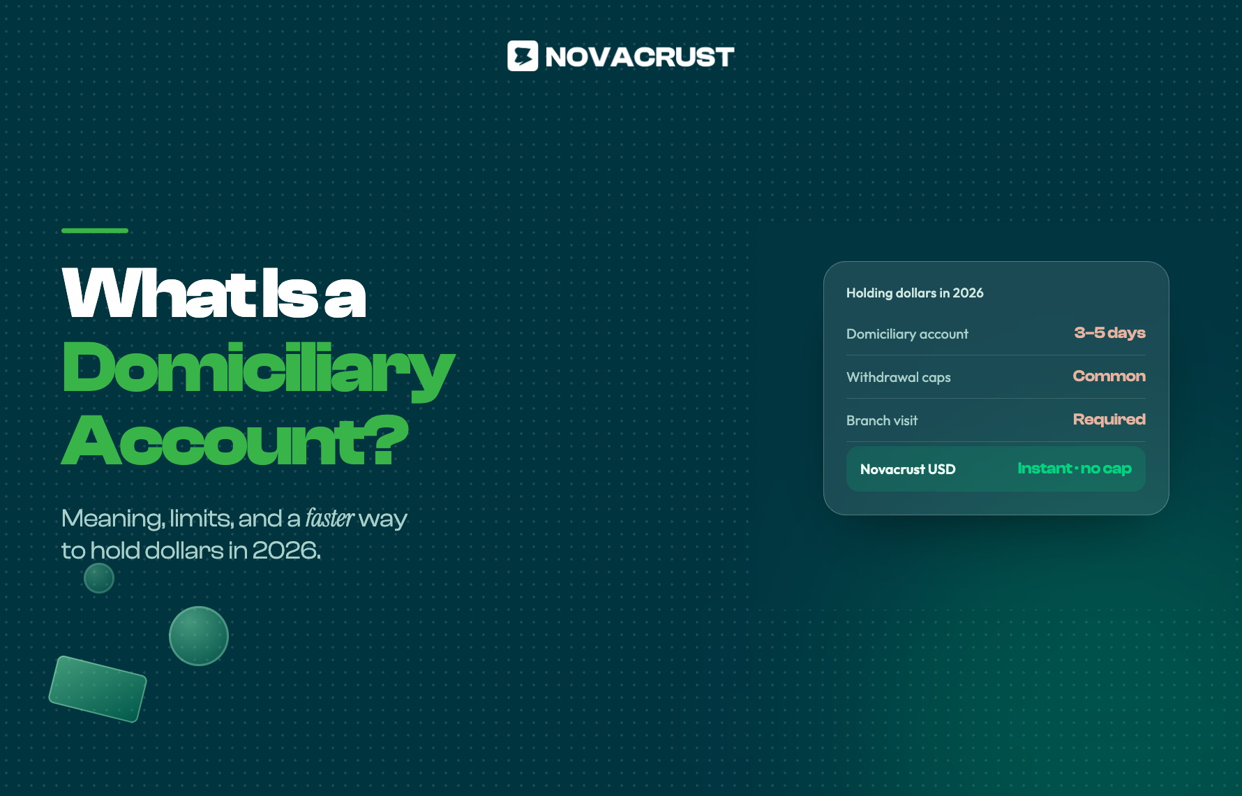 What Is a Domiciliary Account? Meaning, Limits, and a Faster Way to Hold Dollars in 2026