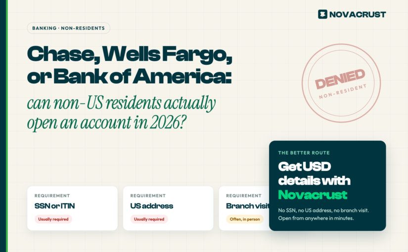 Chase, Wells Fargo, or Bank of America: Can Non-US Residents Actually Open an Account in 2026?